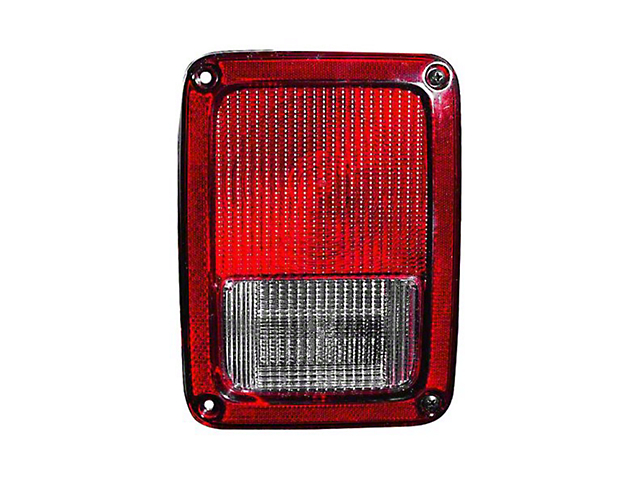 OE Certified Replacement Tail Light; Chrome Housing; Red/Clear Lens; Passenger Side (07-18 Jeep Wrangler JK)