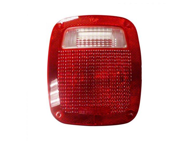 Replacement Tail Light Lens; Driver Side (87-06 Jeep Wrangler YJ & TJ)