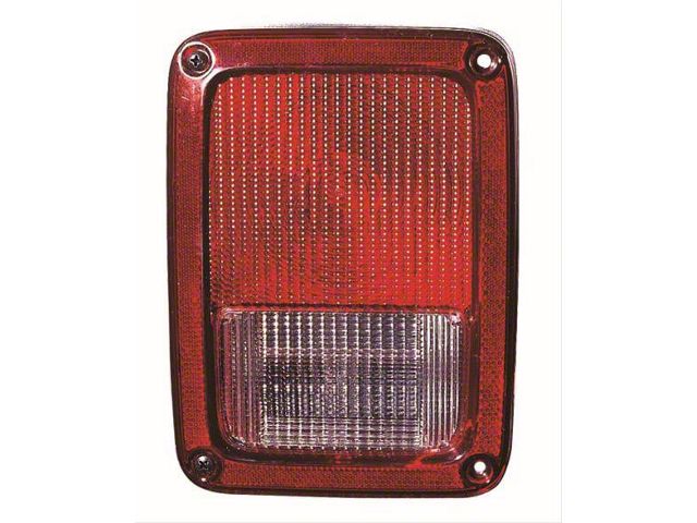 CAPA Replacement Tail Light; Chrome Housing; Red/Clear Lens; Driver Side (07-18 Jeep Wrangler JK)