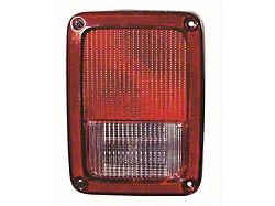 CAPA Replacement Tail Light; Chrome Housing; Red/Clear Lens; Driver Side (07-18 Jeep Wrangler JK)