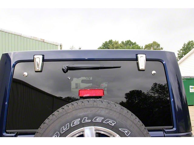 Liftgate Button Covers; Polished (07-18 Jeep Wrangler JK)