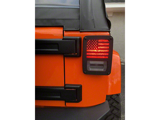 Tail Light Guards; USA Flag (07-18 Jeep Wrangler JK)