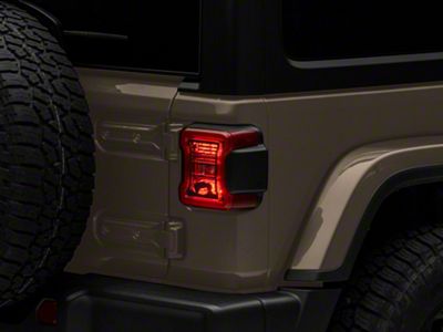 Tail Light Guards; USA Flag and Terrain (18-24 Jeep Wrangler JL w/ Factory LED Tail Lights)