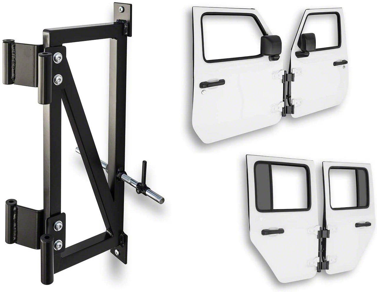 Vijay Storage Rack Car Door Hanger – Fits Jeep Wrangler TJ JK JL Gladiator 1987-2024, Black, Bolt-On, 1 Year Warranty