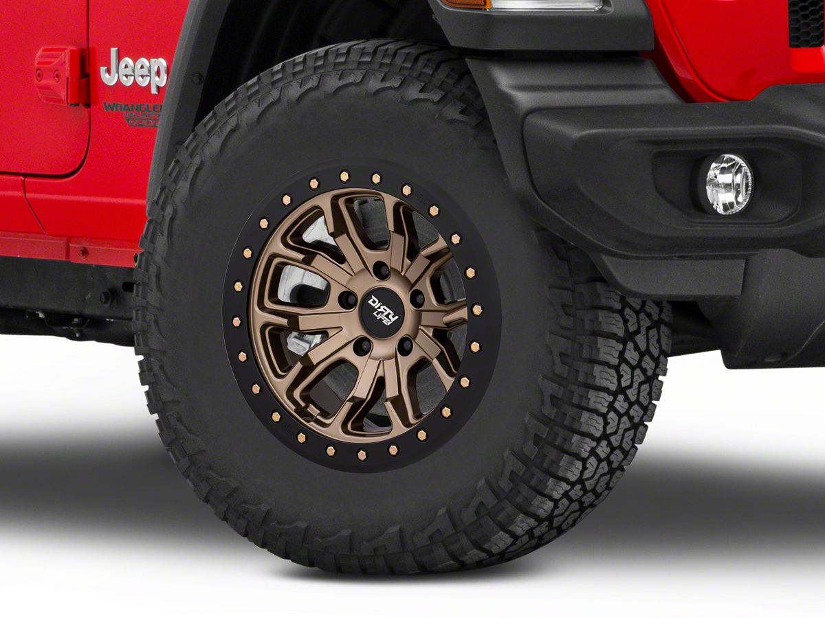 Dirty Life Jeep Wrangler DT-1 Matte Gold Wheel; 17x9 9303-7973MGD12 (18-23 Jeep  Wrangler JL) - Free Shipping