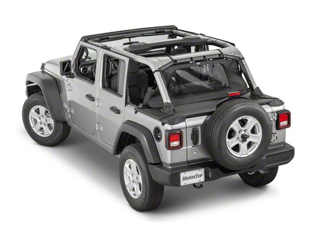 MasterTop Wind Stopper and Tonneau Cover Combo; Black Diamond (18-24 Jeep Wrangler JL 4-Door w/ Soft Top)
