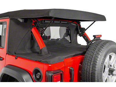 MasterTop Wind Stopper Plus and Tonneau Cover Ultimate Combo; Black Diamond (18-24 Jeep Wrangler JL 4-Door w/ Soft Top)