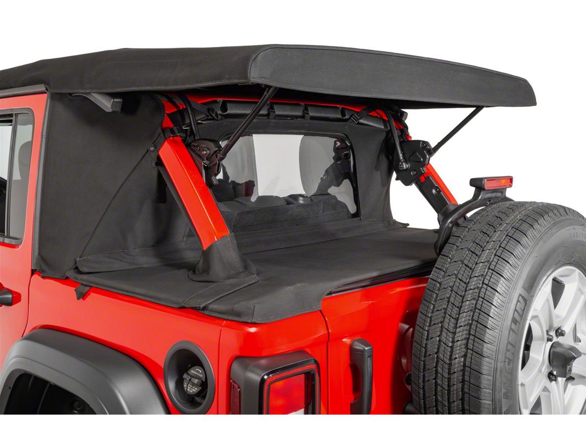 MasterTop Jeep Wrangler Wind Stopper Plus and Tonneau Cover Ultimate Combo;  Black Diamond 14450635 (18-23 Jeep Wrangler JL 4-Door w/ Soft Top) - Free  Shipping