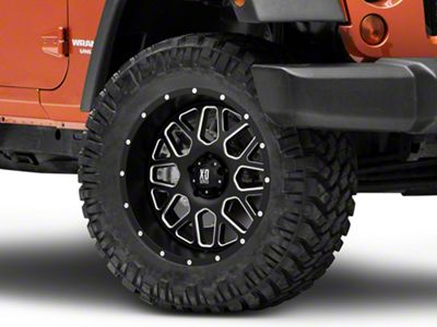 XD Grenade Satin Black Milled Wheel; 20x10 (07-18 Jeep Wrangler JK)