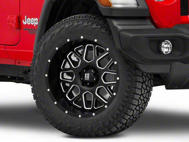 XD Grenade Satin Black Milled Wheel; 20x10 (18-24 Jeep Wrangler JL)