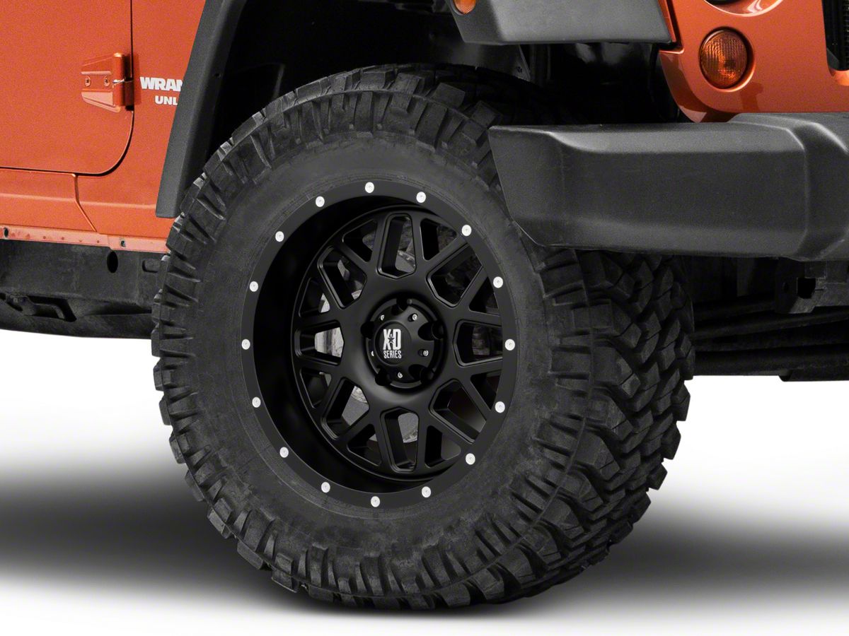 XD Jeep Wrangler Grenade Satin Black Wheel; 18x9; -12mm Offset  XD82089050712N (07-18 Jeep Wrangler JK)