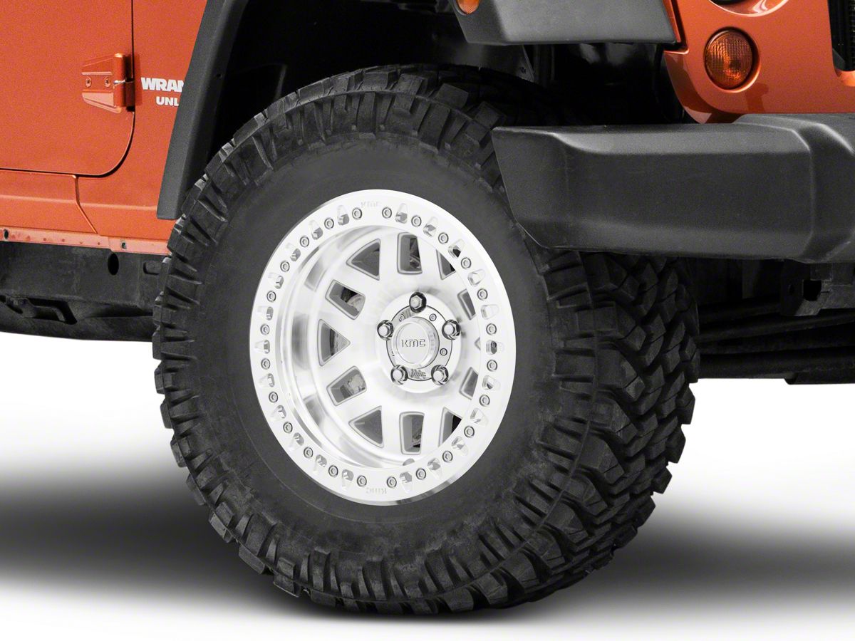 KMC Jeep Wrangler Machete Crawl Machined Wheel; 17x9; -38mm Offset  KM22979050538N (07-18 Jeep Wrangler JK)