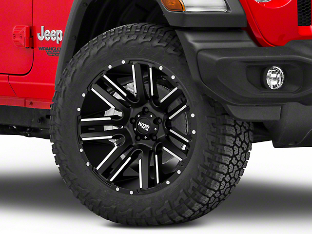 Moto Metal Razor Satin Black Machined Wheel; 20x10 (18-23 Jeep Wrangler JL)