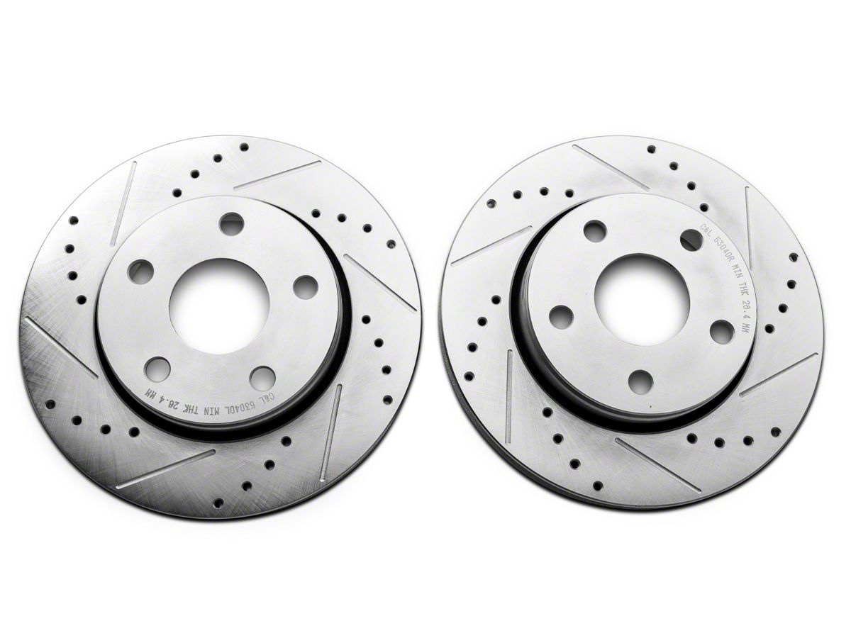 C&L Jeep Wrangler Super Sport HD Cross-Drilled and Slotted Rotors; Front  Pair J138716 (07-18 Jeep Wrangler JK)