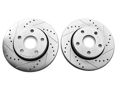 C&L Super Sport HD Cross-Drilled and Slotted Rotors; Front Pair (07-18 Jeep Wrangler JK)
