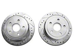 C&L Super Sport HD Cross-Drilled and Slotted Rotors; Rear Pair (07-18 Jeep Wrangler JK)