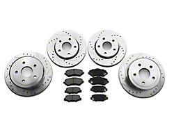 C&L Super Sport HD Brake Rotor and Pad Kit; Front and Rear (07-18 Jeep Wrangler JK)