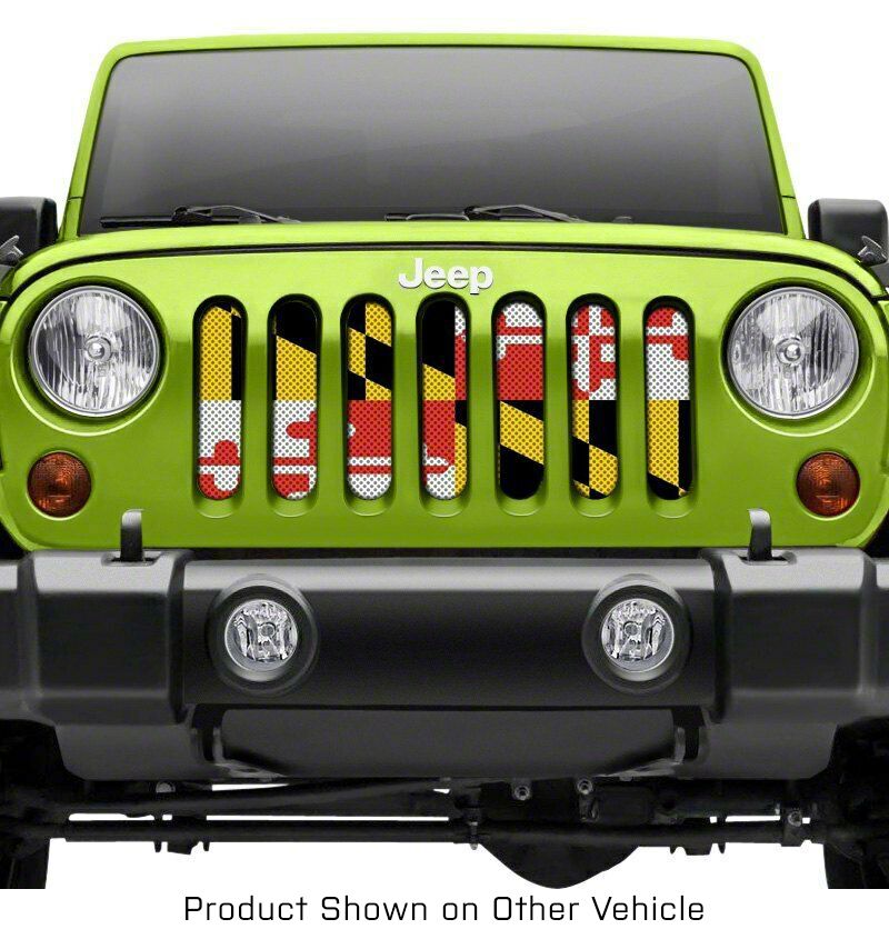 Grille Insert; Maryland State Flag (18-23 Jeep Wrangler JL w/o TrailCam)