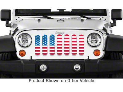 Grille Insert; Old Glory (18-24 Jeep Wrangler JL w/o TrailCam)