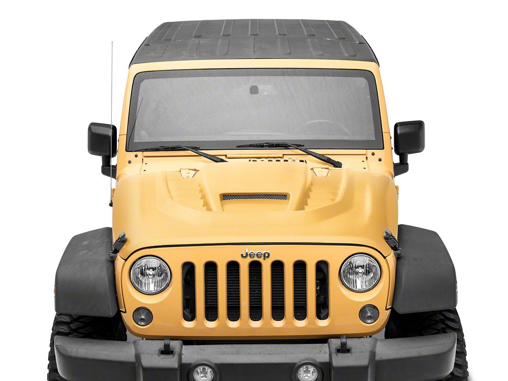 RedRock Type-STM Style Ram Air Hood; Unpainted (07-18 Jeep
