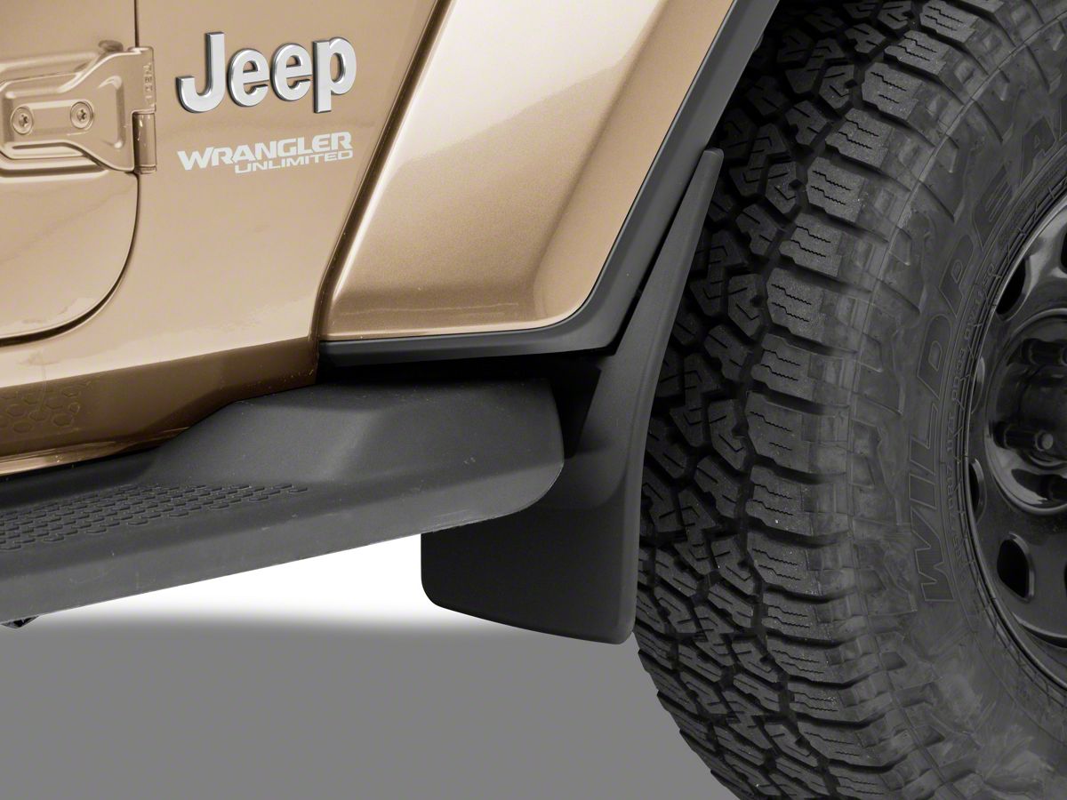 Weathertech Jeep Wrangler No-Drill Mud Flaps; Front and Rear; Black  110097-120097 (18-23 Jeep Wrangler JL Sahara) - Free Shipping