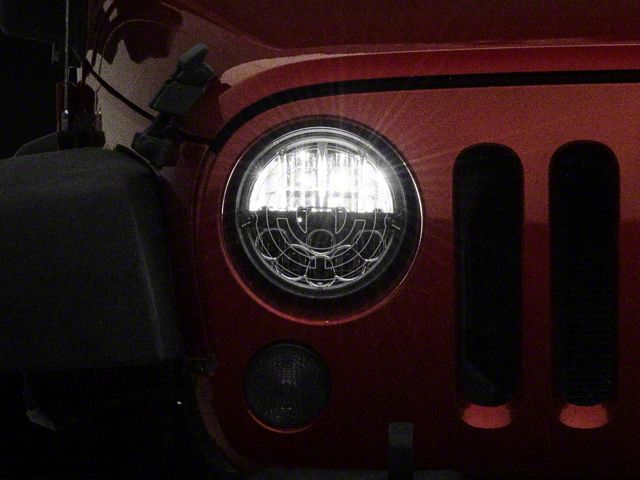 Raxiom Heated LED Headlights; Chrome Housing; Clear Lens (07-18 Jeep Wrangler JK)