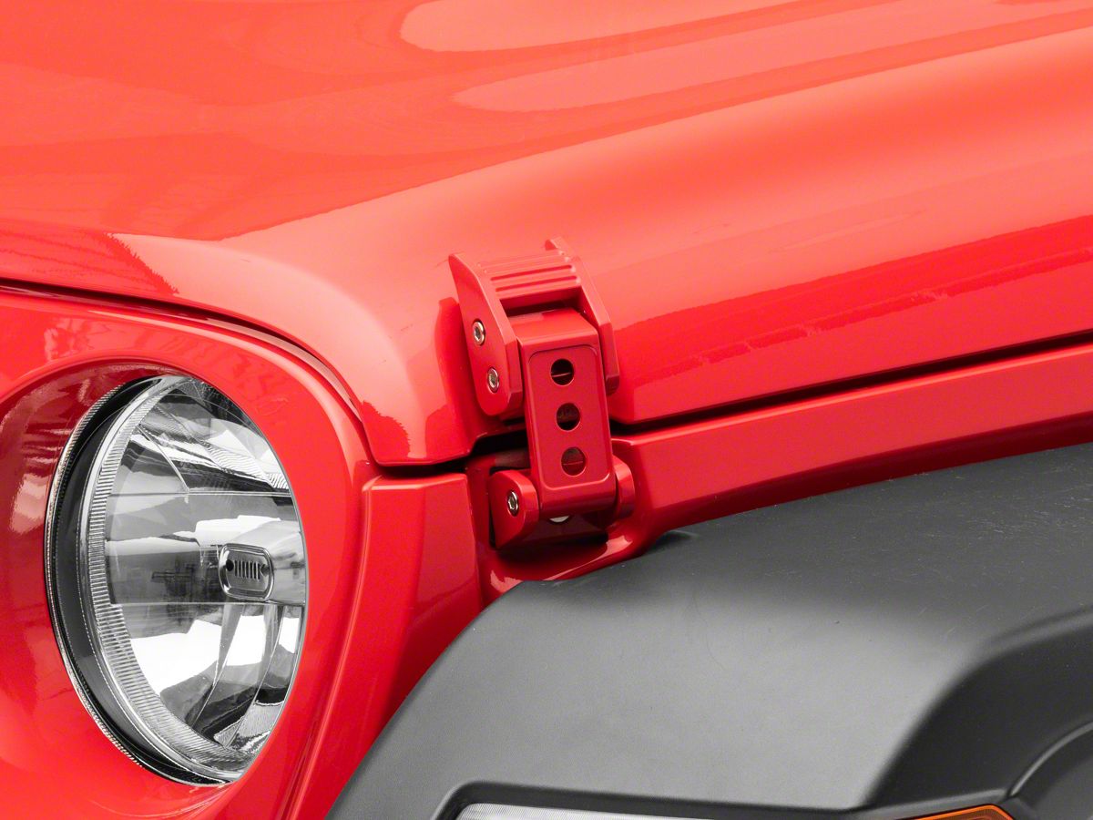 Jeep Wrangler Hood Latches; Firecracker Red (18-23 Jeep Wrangler JL) - Free  Shipping