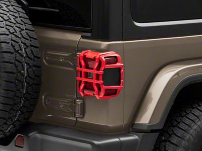 Tail Light Guards; Firecracker Red (18-24 Jeep Wrangler JL w/ Factory LED Tail Lights)