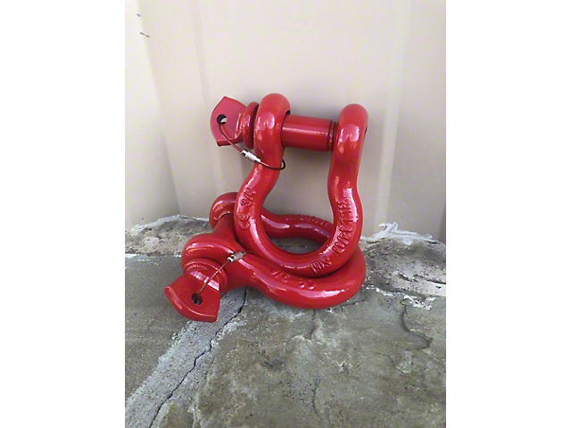 3/4-Inch D-Ring Shackles; Firecracker Red