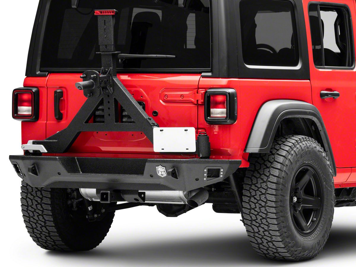 Deegan 38 Jeep Wrangler Rear Bumper with Tire Carrier; Pre-Drilled for  Backup Sensors J138941-JL (18-23 Jeep Wrangler JL) - Free Shipping