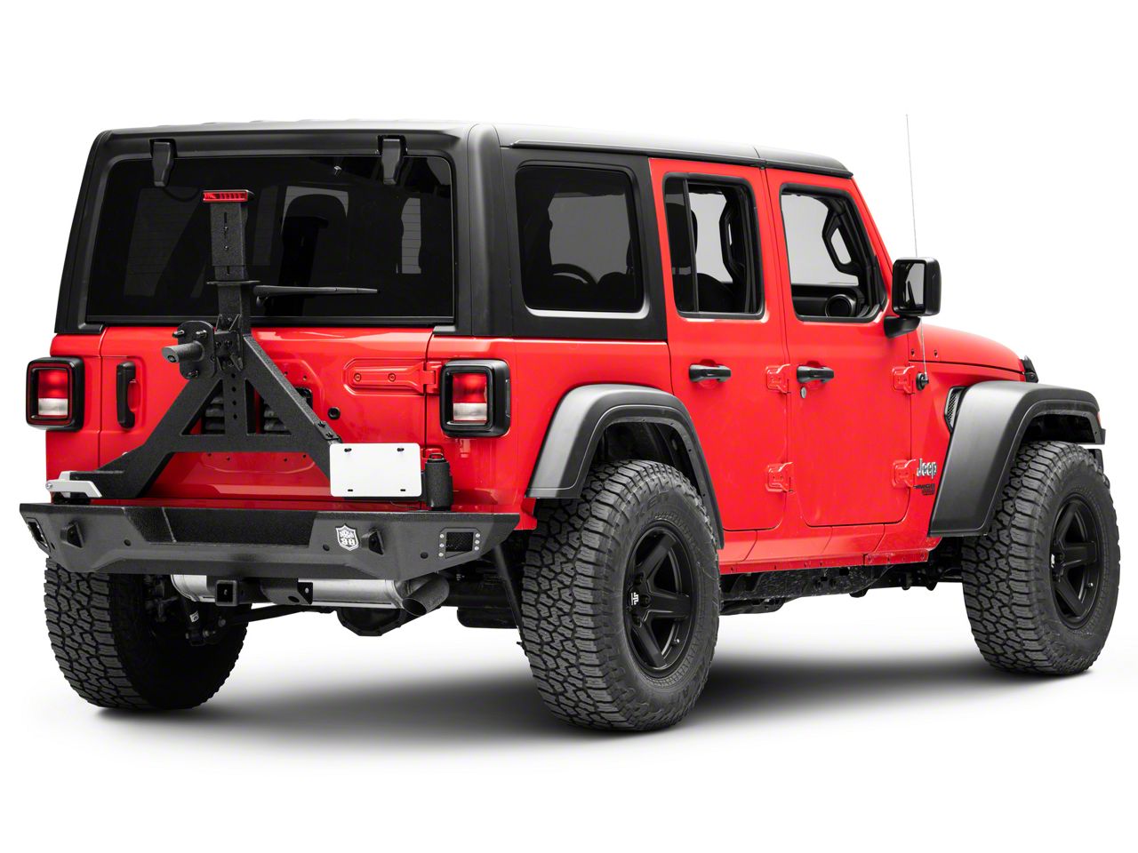 Deegan 38 Jeep Wrangler Rear Bumper with Tire Carrier; Pre-Drilled for  Backup Sensors J138941-JL (18-23 Jeep Wrangler JL) Free Shipping