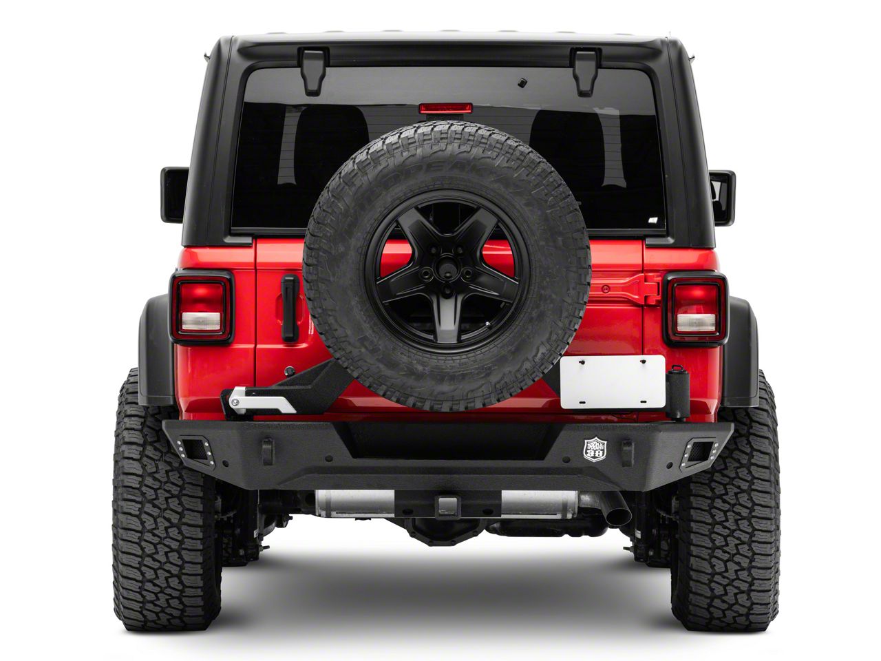 Deegan 38 Jeep Wrangler Rear Bumper with Tire Carrier; Pre-Drilled for  Backup Sensors J138941-JL (18-23 Jeep Wrangler JL) Free Shipping