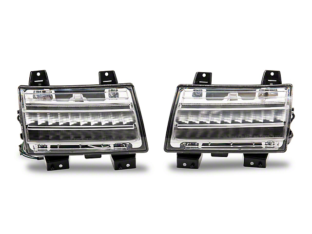 LED Side Marker Lights with Sequential Turn Signals; Chrome (18-23 Jeep Wrangler JL w/ Factory Halogen Turn Signals, Excluding Sport)