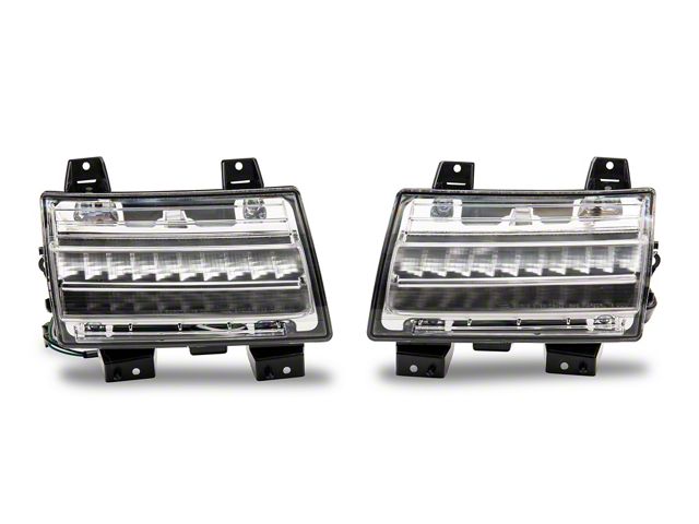 LED Side Marker Lights with Sequential Turn Signals; Chrome (18-24 Jeep Wrangler JL w/ Factory Halogen Turn Signals, Excluding Sport)