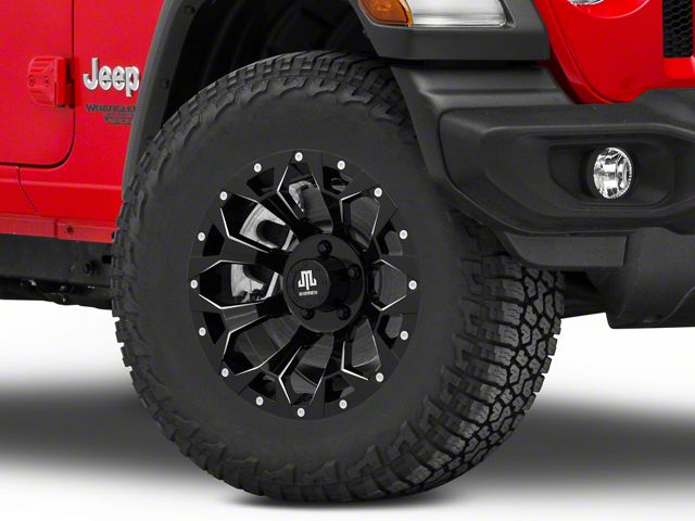Mammoth Dark Star Gloss Black Machined Wheel; 17x9 (18-24 Jeep Wrangler JL)