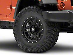 Mammoth Split 6 Simulated Beadlock Matte Black Wheel; 17x9 (07-18 Jeep Wrangler JK)
