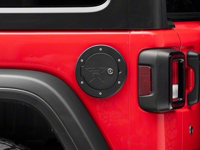 RBP RX-2 Locking Fuel Door; Black (18-22 Jeep Wrangler JL)