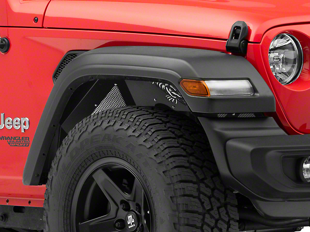 Fishbone Offroad Aluminum Inner Fenders; Front and Rear; Black (18-22 Jeep Wrangler JL)
