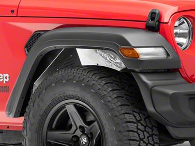 Fishbone Offroad Aluminum Inner Fenders; Front; Raw (18-23 Jeep Wrangler JL)