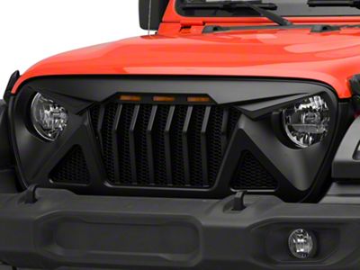 RedRock Predator Grille with Amber LED (18-23 Jeep Wrangler JL w/o TrailCam)