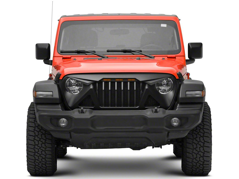 RedRock Predator Grille with Amber LED (18-25 Jeep Wrangler