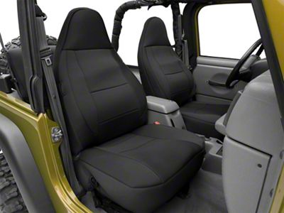 RedRock Custom Fit Front and Rear Seat Covers; Black (97-02 Jeep Wrangler TJ)