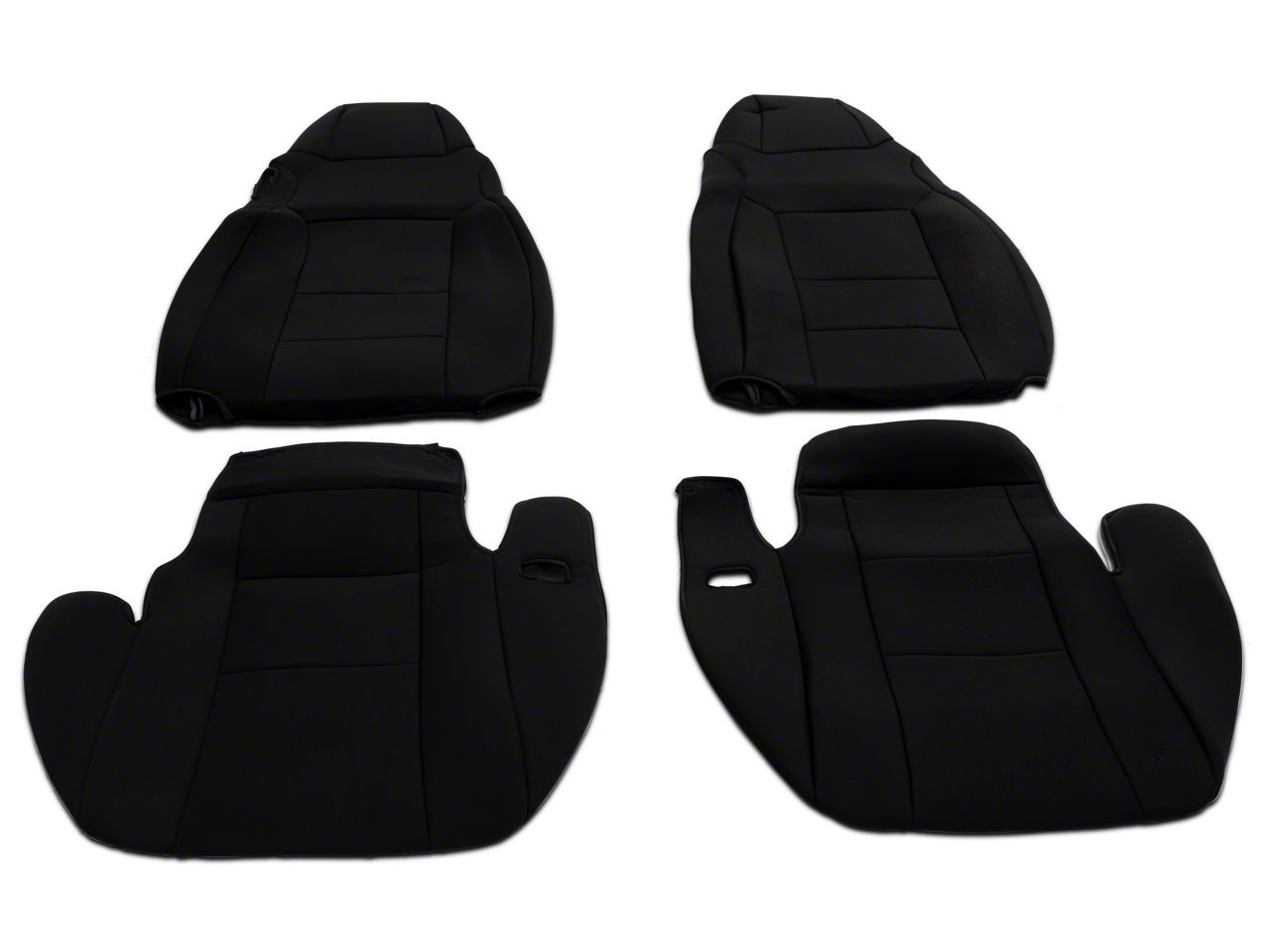 RedRock Jeep Wrangler Custom Fit Front and Rear Seat Covers; Black