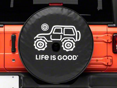 Life is Good Native Off-Road Spare Tire Cover with Camera Opening; 32-Inch Tire Cover (18-23 Jeep Wrangler JL)