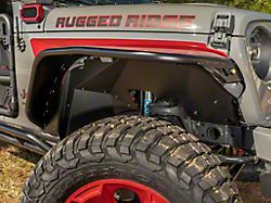 Rugged Ridge Aluminum Front Inner Fender Liners; Black (18-24 Jeep Wrangler JL)