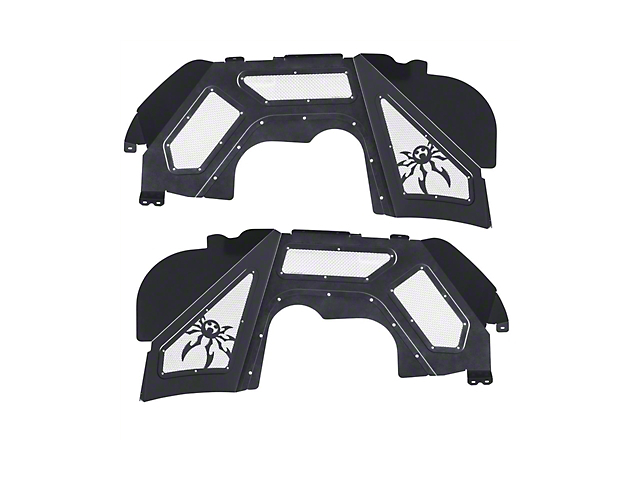 Poison Spyder Front Vented Inner Fenders for Coil-Over Kits; SpyderShell Armor Coat (18-23 Jeep Wrangler JL)