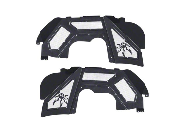 Poison Spyder Front Vented Inner Fenders for Coil-Over Kits; SpyderShell Armor Coat (18-24 Jeep Wrangler JL)
