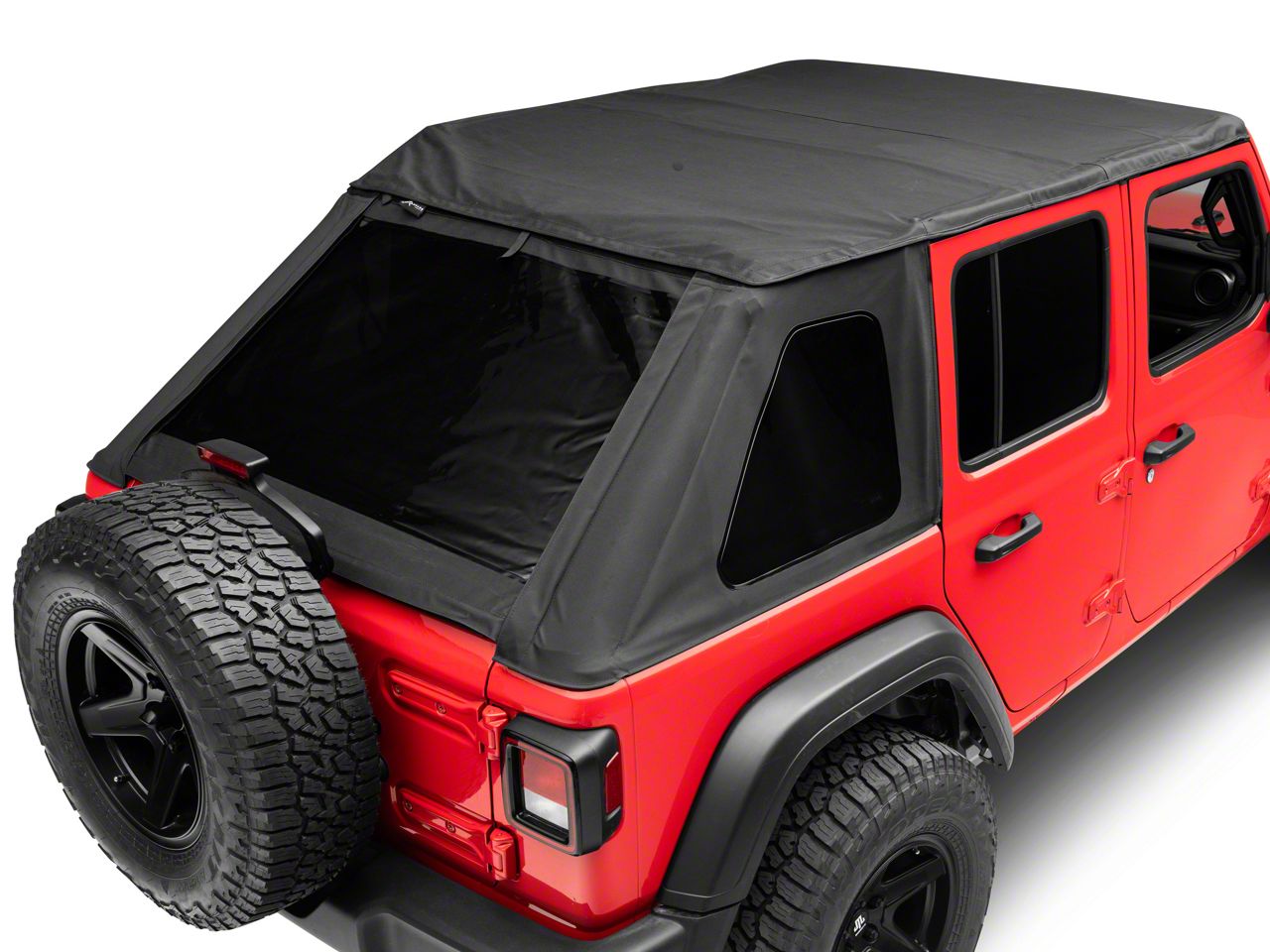 Jeep Wrangler TrailView Frameless Fastback Soft Top; Black Diamond (18-23 Jeep  Wrangler JL 4-Door) - Free Shipping