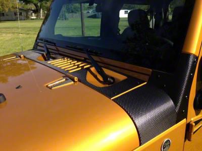 Cowl and Hood Vent Trim; Raw Carbon Fiber (07-18 Jeep Wrangler JK)