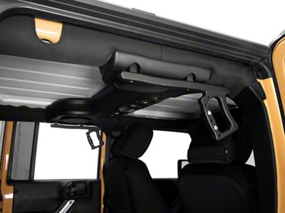RedRock Aluminum Rear Grab Handles; Black (07-18 Jeep Wrangler JK)